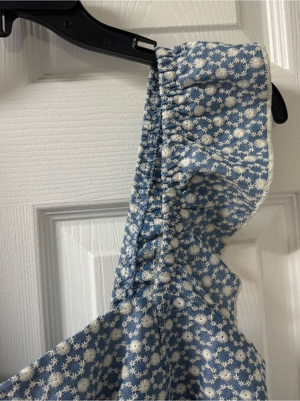 Cottagecore Blue Floral Ruffle Strap Tie-Back Crop Top Women’s Size XL NWT - Picture 3 of 9